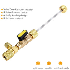 NEW Valve Core Remover/Installer with Dual Size SAE 1/4 & 5/16 Port Air Conditioning Line Repair Tools for HVAC R32 R410A