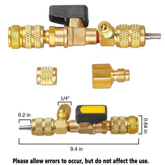 NEW Valve Core Remover/Installer with Dual Size SAE 1/4 & 5/16 Port Air Conditioning Line Repair Tools for HVAC R32 R410A