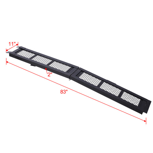 80" Steel Loading Ramp 800 lb Capacity Foldable ATV Ramp Black 2-Pack