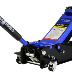 4 Ton Low Profile Floor Jack Heavy Duty Steel Racing Dual Piston Quick Lift 4"-21" Lifting Range
