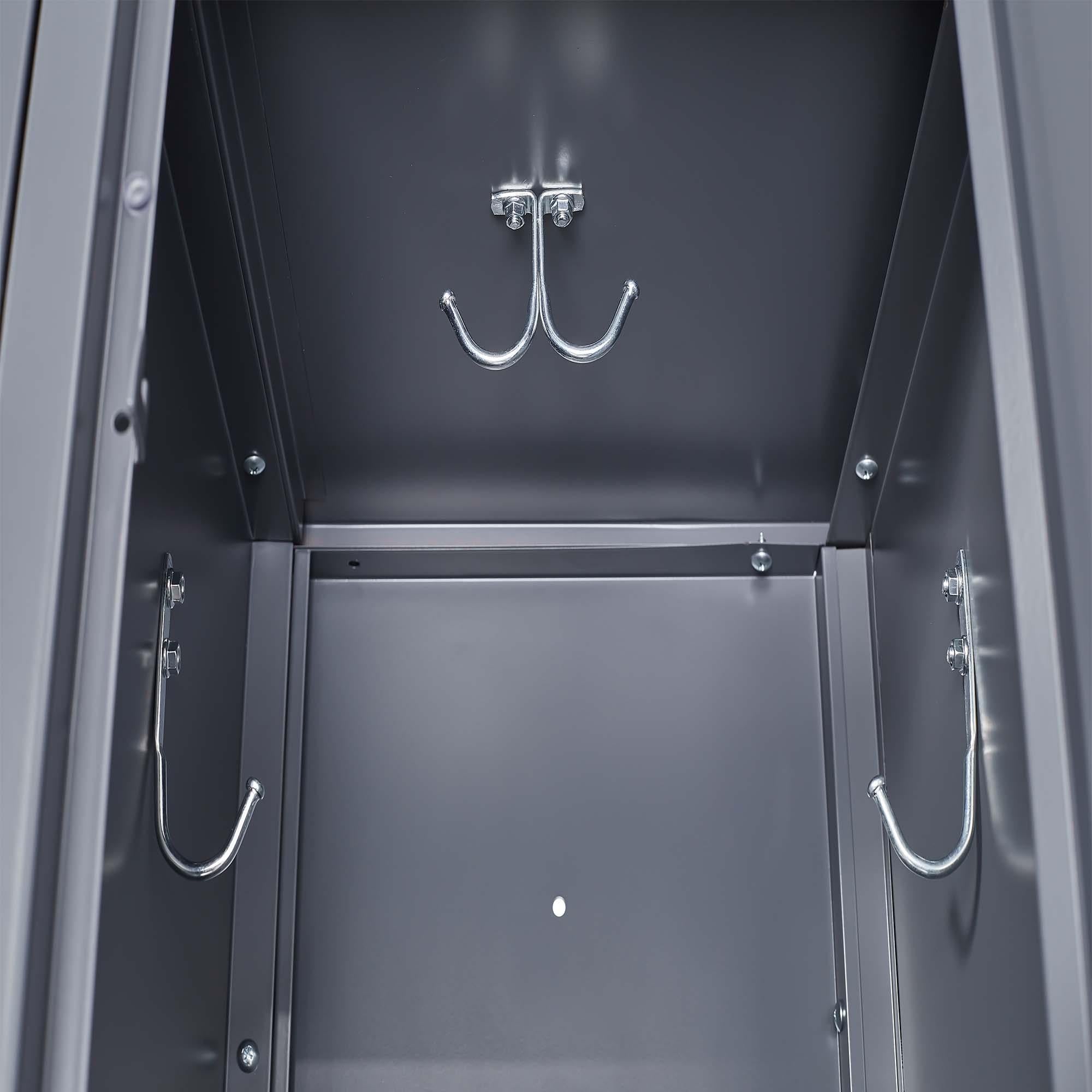 3 Door 72" High Locking Metal Storage Cabinet Grey