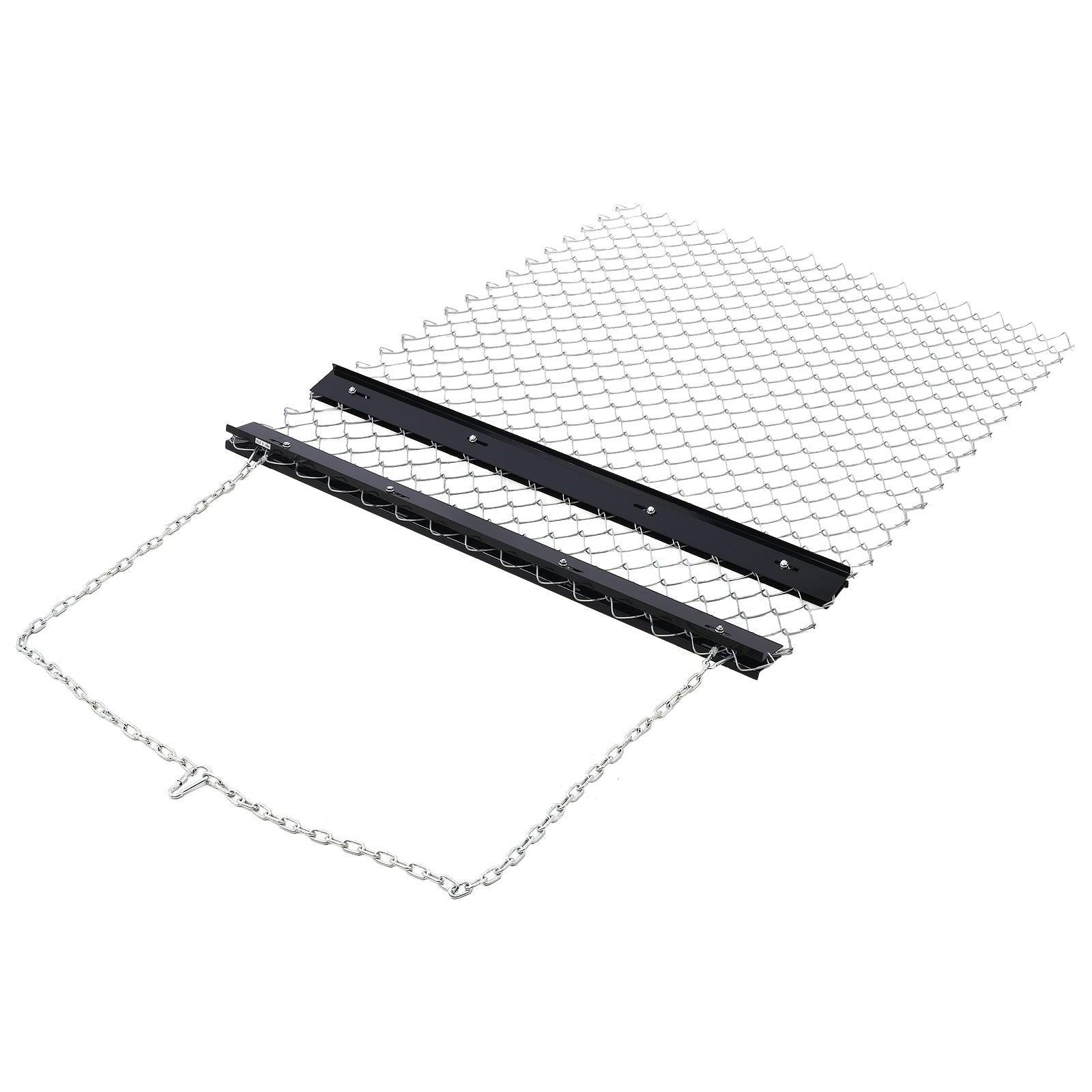 Drag Rake 4'x5', Chain Rake for Landscape Leveling or Sod Preparation, Durable UTV Tractor Attachment Seed Rake Black