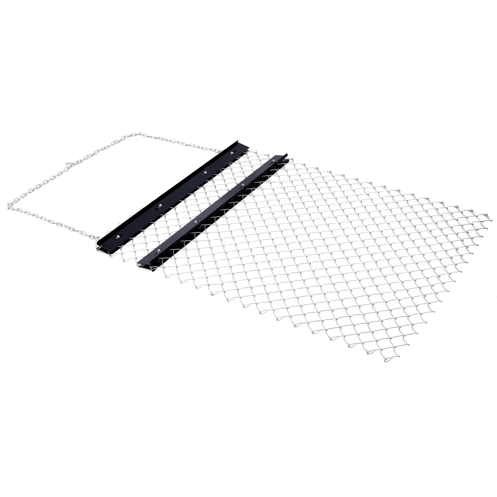 Drag Rake 4'x5', Chain Rake for Landscape Leveling or Sod Preparation, Durable UTV Tractor Attachment Seed Rake Black