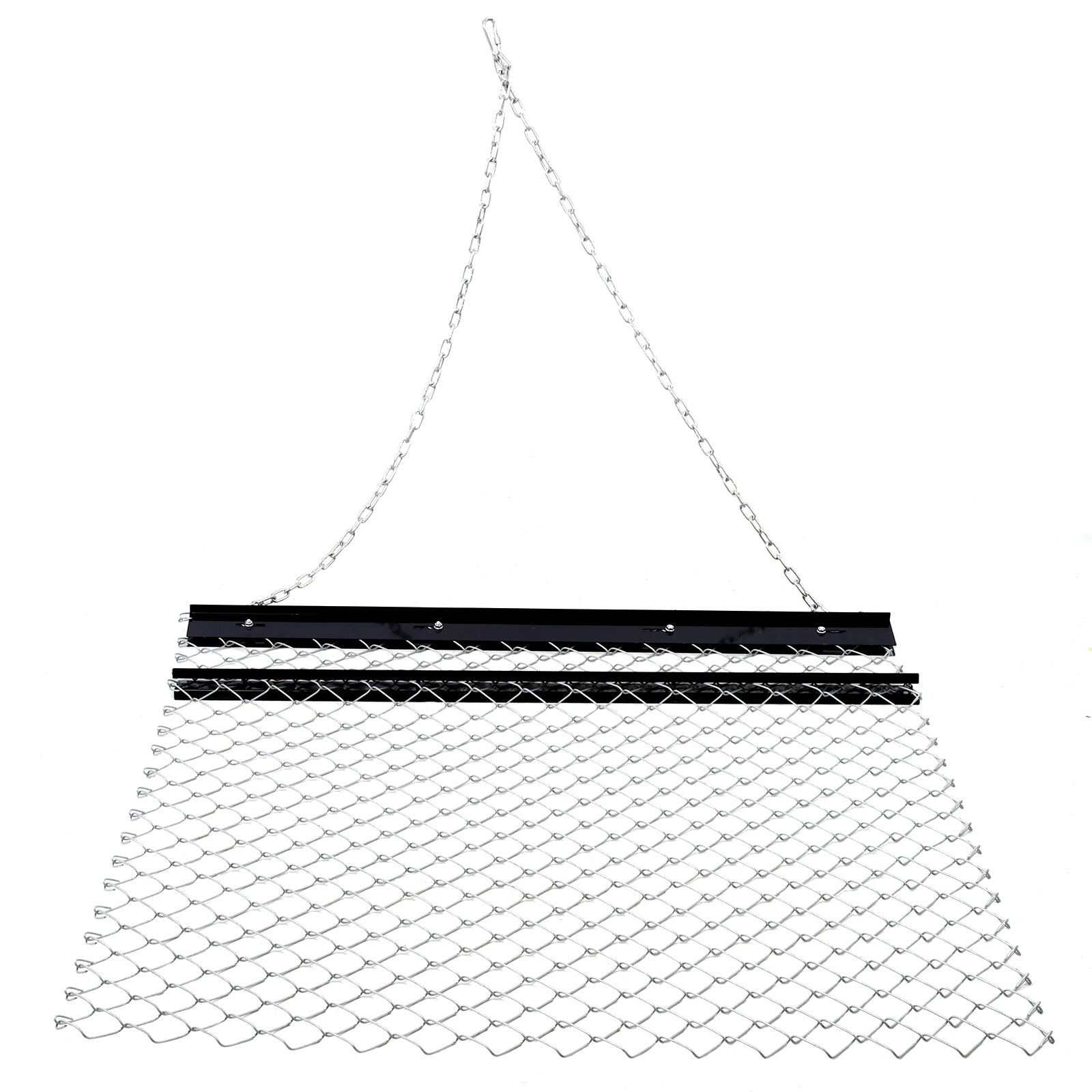 Drag Rake 4'x5', Chain Rake for Landscape Leveling or Sod Preparation, Durable UTV Tractor Attachment Seed Rake Black