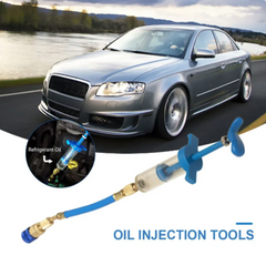 Car A/C Oil/Dye Injector 1oz with R134a Low Side Quick Coupler Adapter 1/4: Air Conditioning Repair Tool Kit for Manual Oil Injection