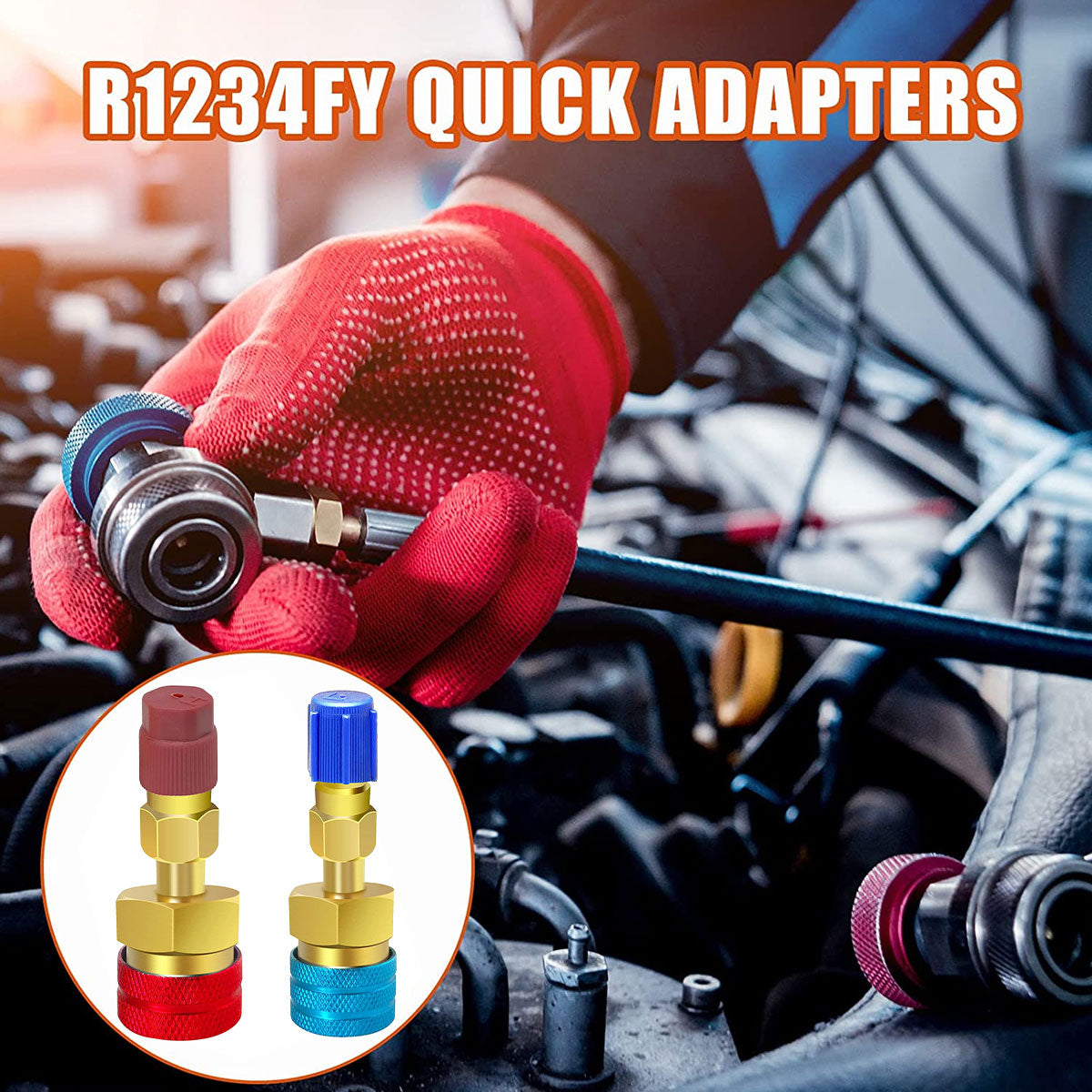 Quick Couplers Connectors Adapters R1234YF to R134A High Low Auto Car Air Conditioning Refrigerant
