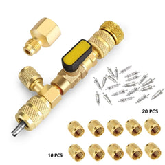 NEW Valve Core Remover/Installer with Dual Size SAE 1/4 & 5/16 Port Air Conditioning Line Repair Tools for HVAC R32 R410A