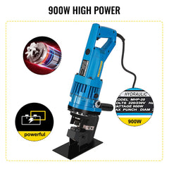 Hydraulic Hole Puncher Cutting Thick 1/4",Electric Hydraulic Hole Punching Tool w/ 5-Dies Set,Hydraulic Metal Hole Puncher w/Manual Oil Return Switch, Hydraulic Hole Punch Machine 900W