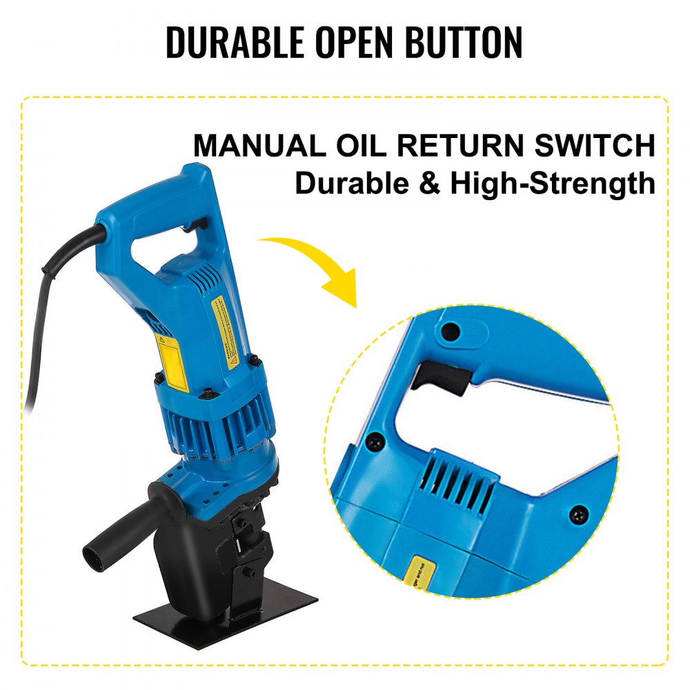 Hydraulic Hole Puncher Cutting Thick 1/4",Electric Hydraulic Hole Punching Tool w/ 5-Dies Set,Hydraulic Metal Hole Puncher w/Manual Oil Return Switch, Hydraulic Hole Punch Machine 900W
