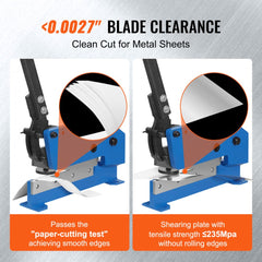 12" Manual Hand Plate Shear for Metal Sheet Processing, HS-12 Benchtop Cutter with Q235 Material, for Crafts Thick Steel Crafting, Heavy Duty Roll Press Machine for Builders, DIY Enthusiasts