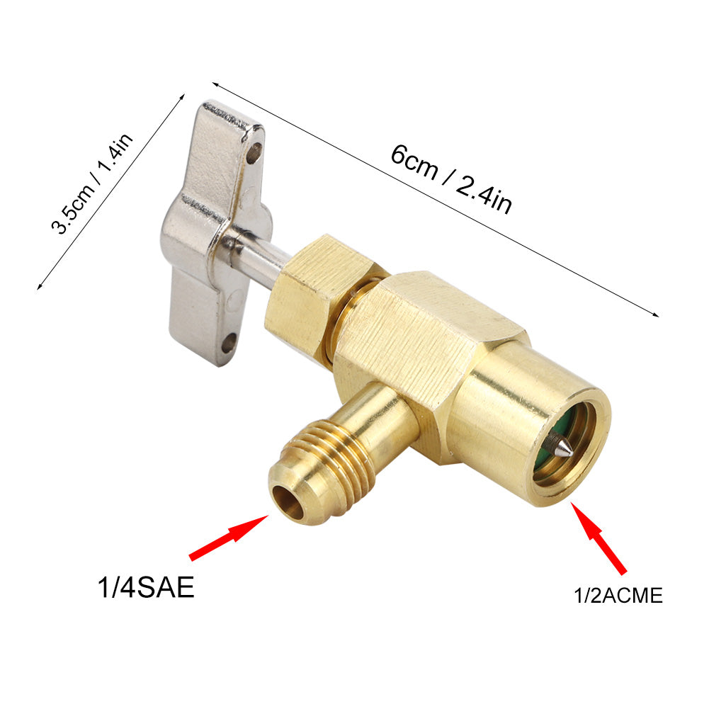 R134A Female Thread 1/2ACME Air Conditioning Refrigerant Bottle Can Opener Valve Air Conditioning Tool