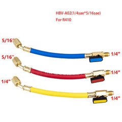 3pcs R134A R410 R22 Refrigeration Charging Hose HVAC Refrigerant Hoses Set with Ball Valve